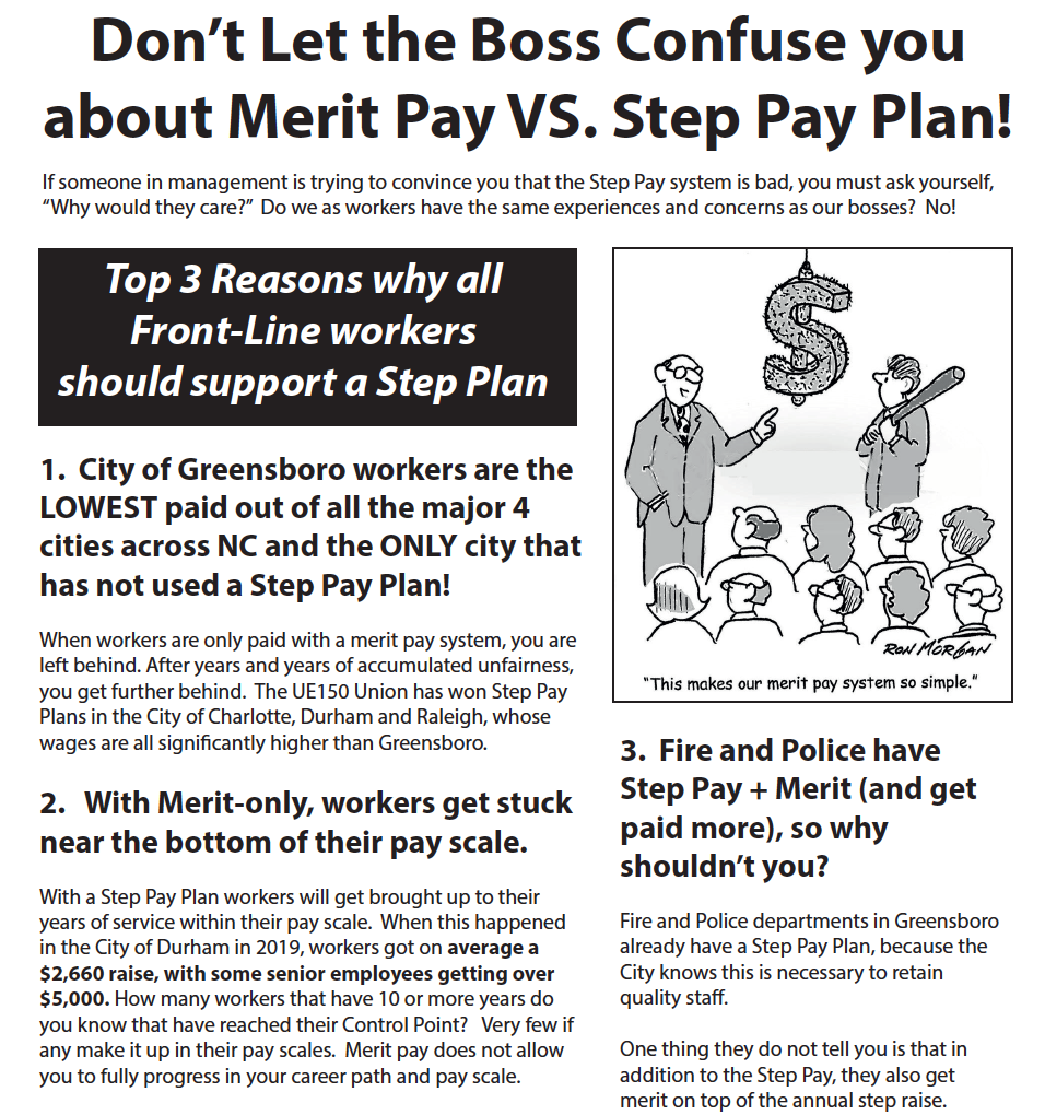 City of Greensboro workers: Don’t get confused about Merit vs. Step Pay!